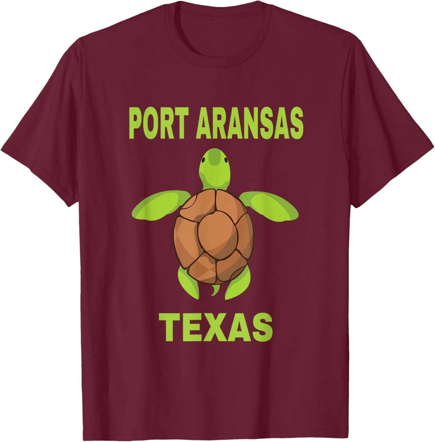 Port Aransas Family Vacation Texas Sea Turtle T-Shirt - T-Shirt | Maroon