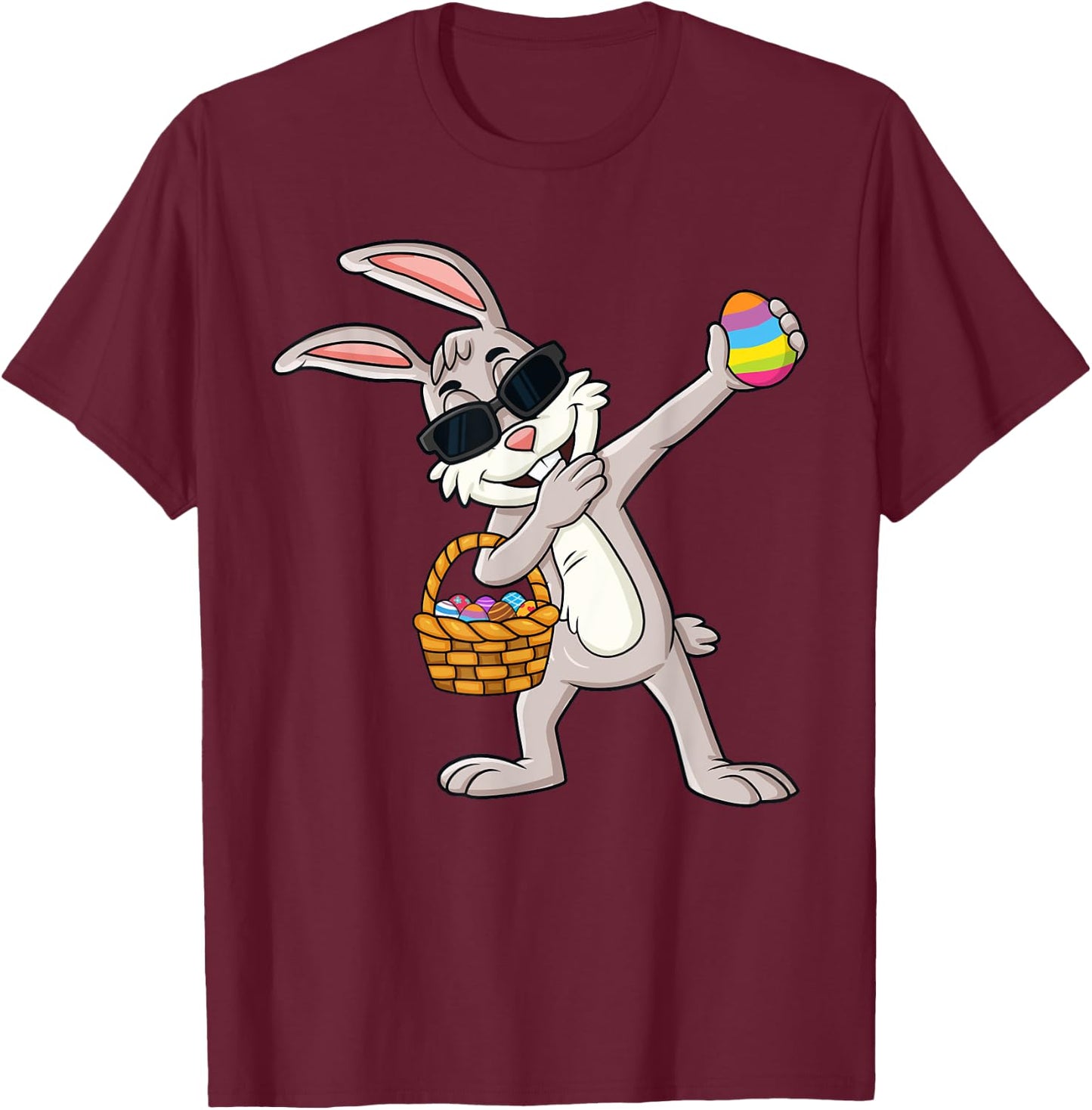Dabbing Rabbit Easter Day Eggs Dab Boys Girls Kids T-Shirt - T-Shirt | Maroon