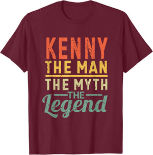 Kenny The Man The Myth The Legend Name Kenny T-Shirt - T-Shirt | Maroon