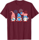 Gnomes 4th of July Patriotic American Independence Day USA Kids Men T-Shirt - T-Shirt | Maroon