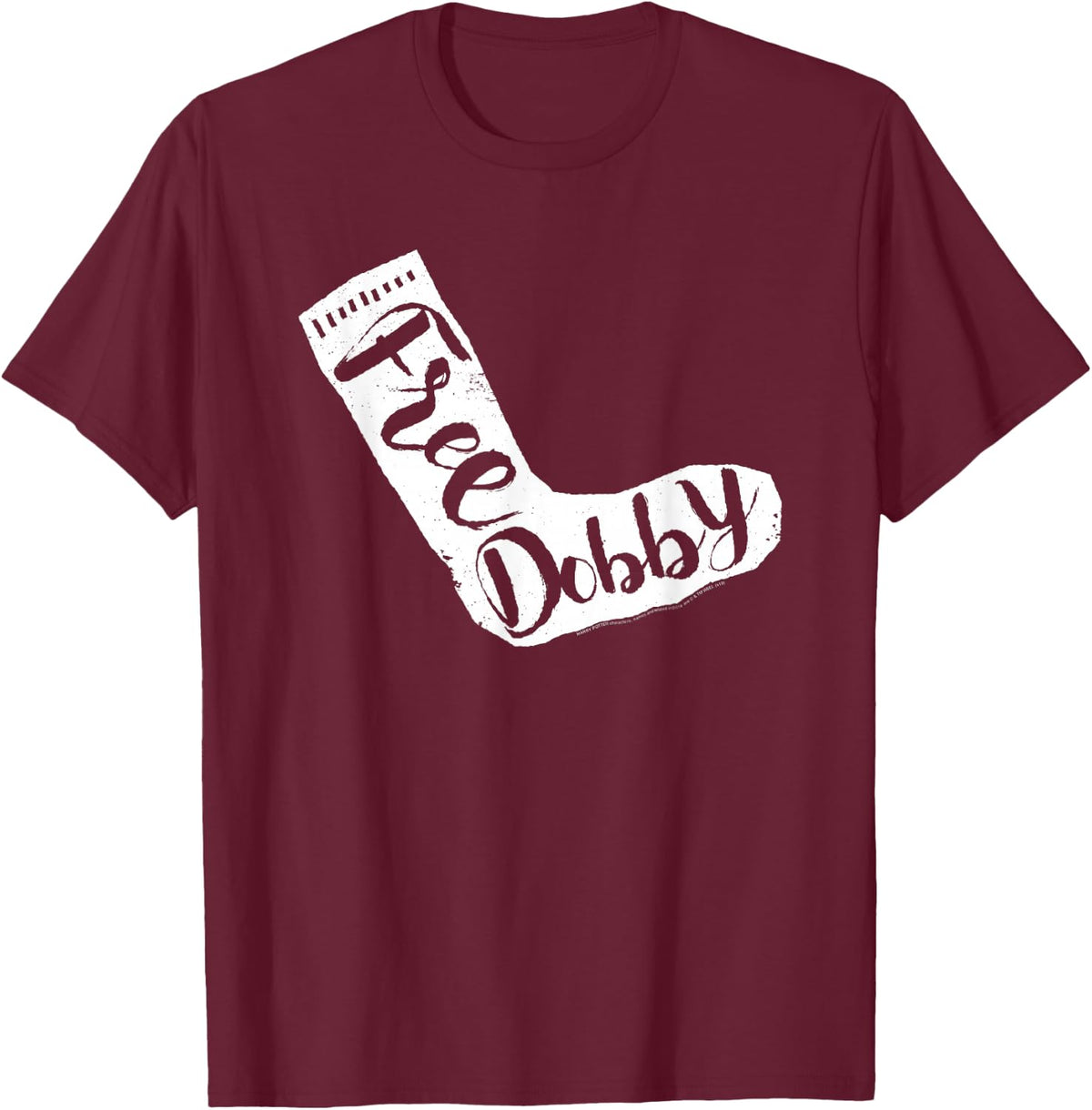 Harry Potter Free Dobby Sock T-Shirt - T-Shirt | Maroon