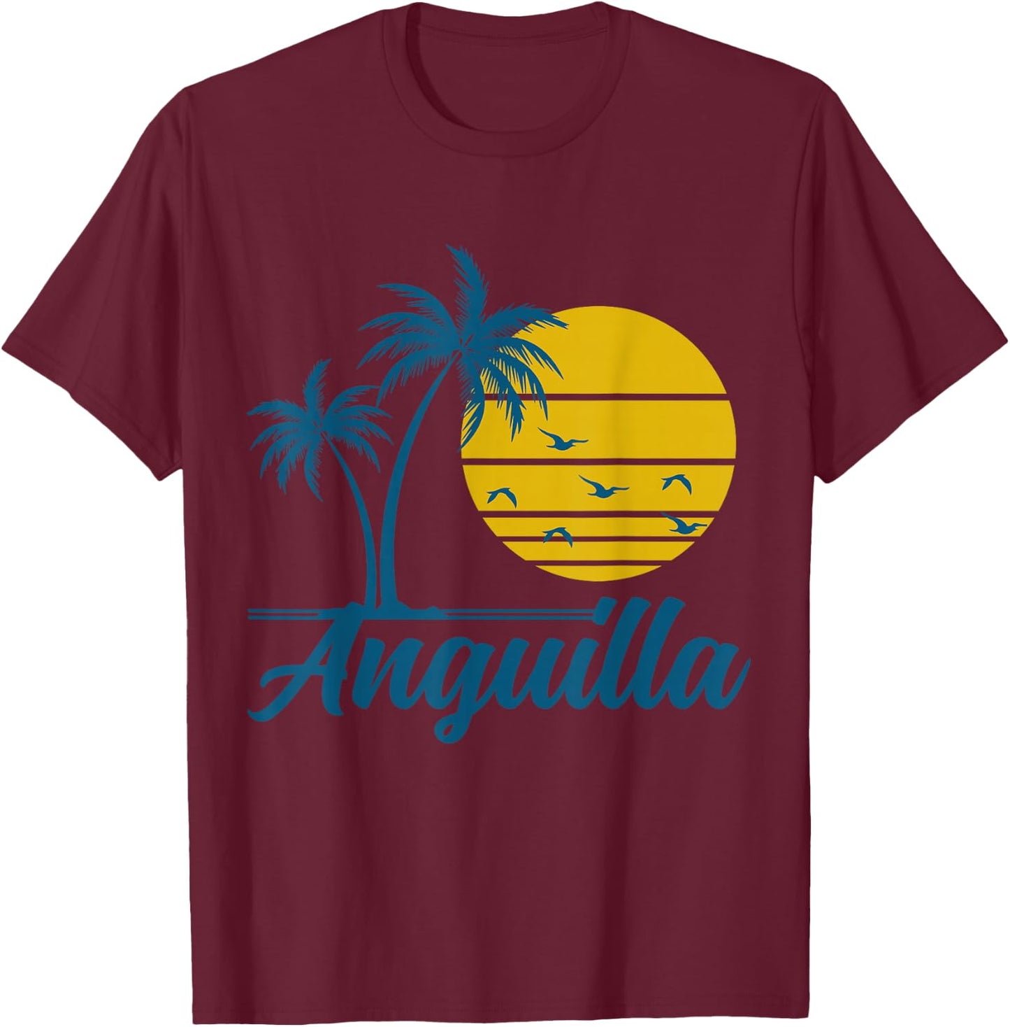 Anguilla Island Caribbean Souvenir T-Shirt - T-Shirt | Maroon