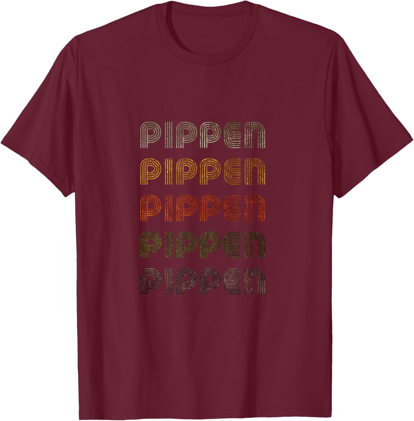 Love Heart Pippen Grunge Vintage Style Black Pippen T-Shirt - T-Shirt | Maroon
