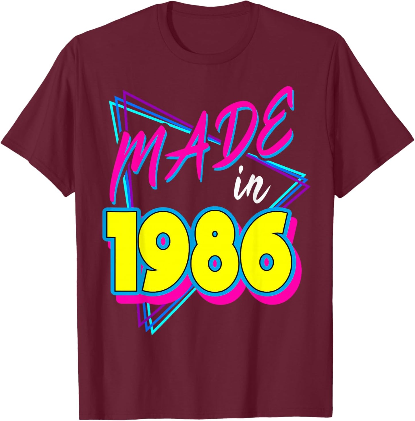 Made in 1986 35th Birthday Retro 35 Years Old 80s Vintage T-Shirt - T-Shirt | Maroon