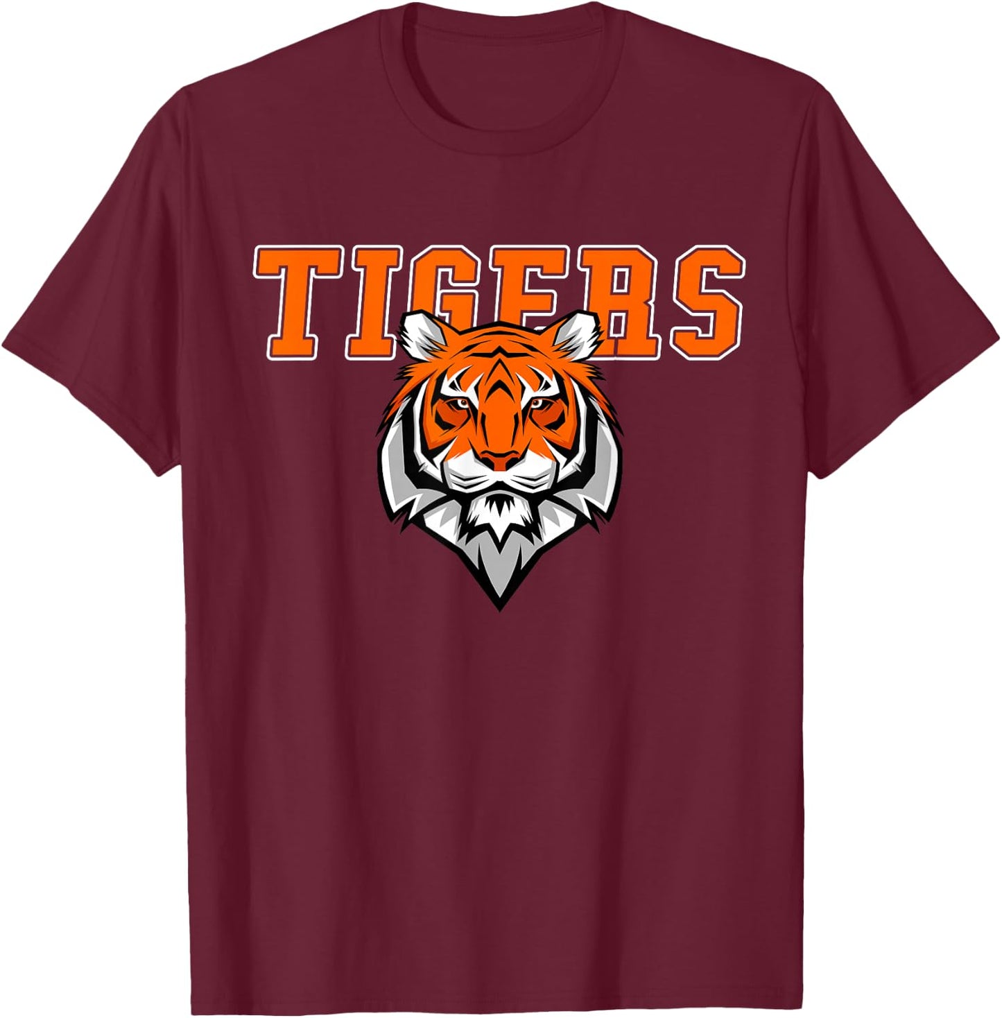 Tigers Volleyball Team - Tiger Mascot Sport Gift T-Shirt - T-Shirt | Maroon