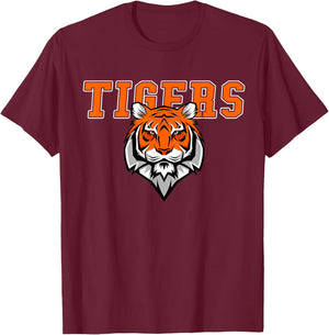 Tigers Volleyball Team - Tiger Mascot Sport Gift T-Shirt - T-Shirt | Maroon