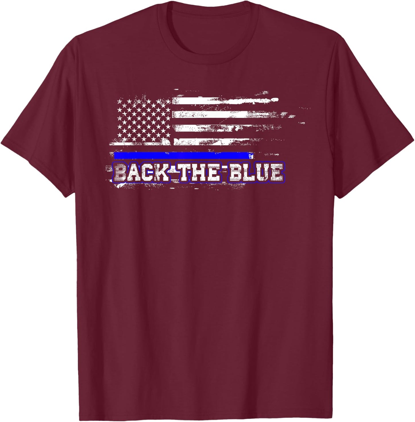Back The Blue T Shirt - Police T Shirt T-Shirt - T-Shirt | Maroon