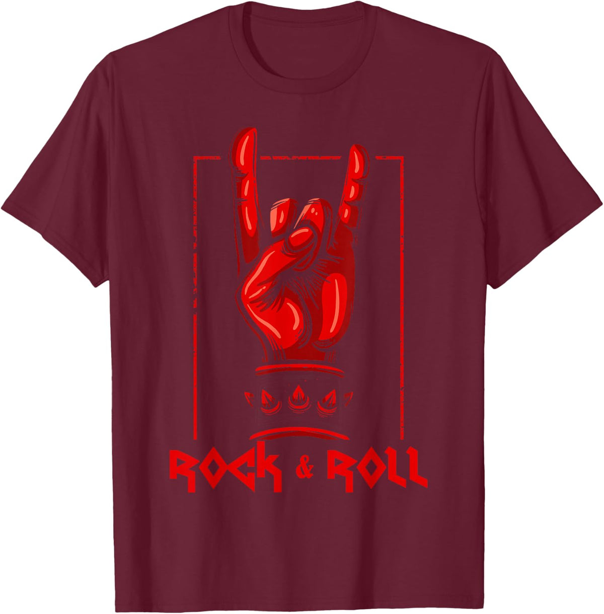 Heavy Metal Clothing Death Metal Hard Rock 'n' Roll T-Shirt - T-Shirt | Maroon