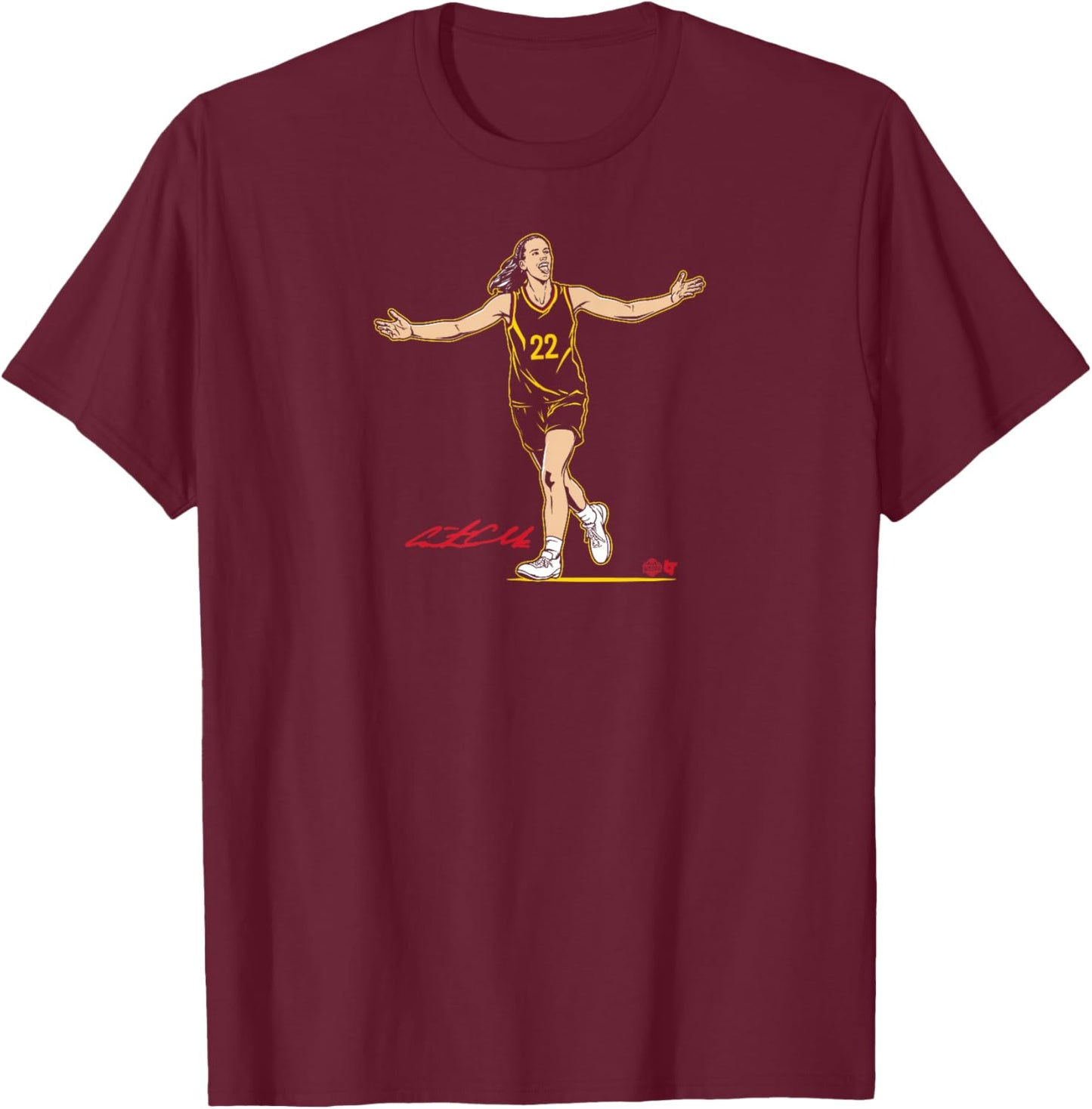 BreakingT Caitlin Clark: Superstar Pose - Indiana Basketball , Small, Blue T-Shirt - T-Shirt | Maroon
