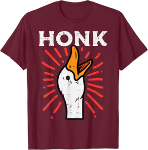 Duck Honk Funny Quack Goose Chicken Meme Men Women Kids T-Shirt - T-Shirt | Maroon