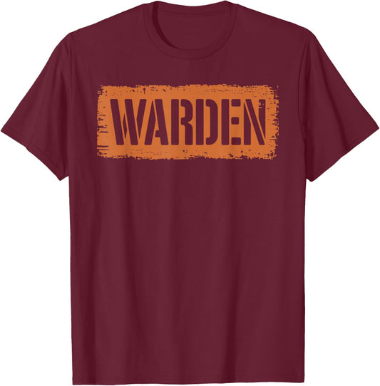 Warden Halloween Costume – Unique Ideas for a Memorable Look T-Shirt - T-Shirt | Maroon