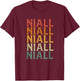 Retro Custom First Name Niall T-Shirt - T-Shirt | Maroon