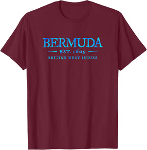 Bermuda Vintage Letter Retro Throwback Vacation Souvenir T-Shirt - T-Shirt | Maroon