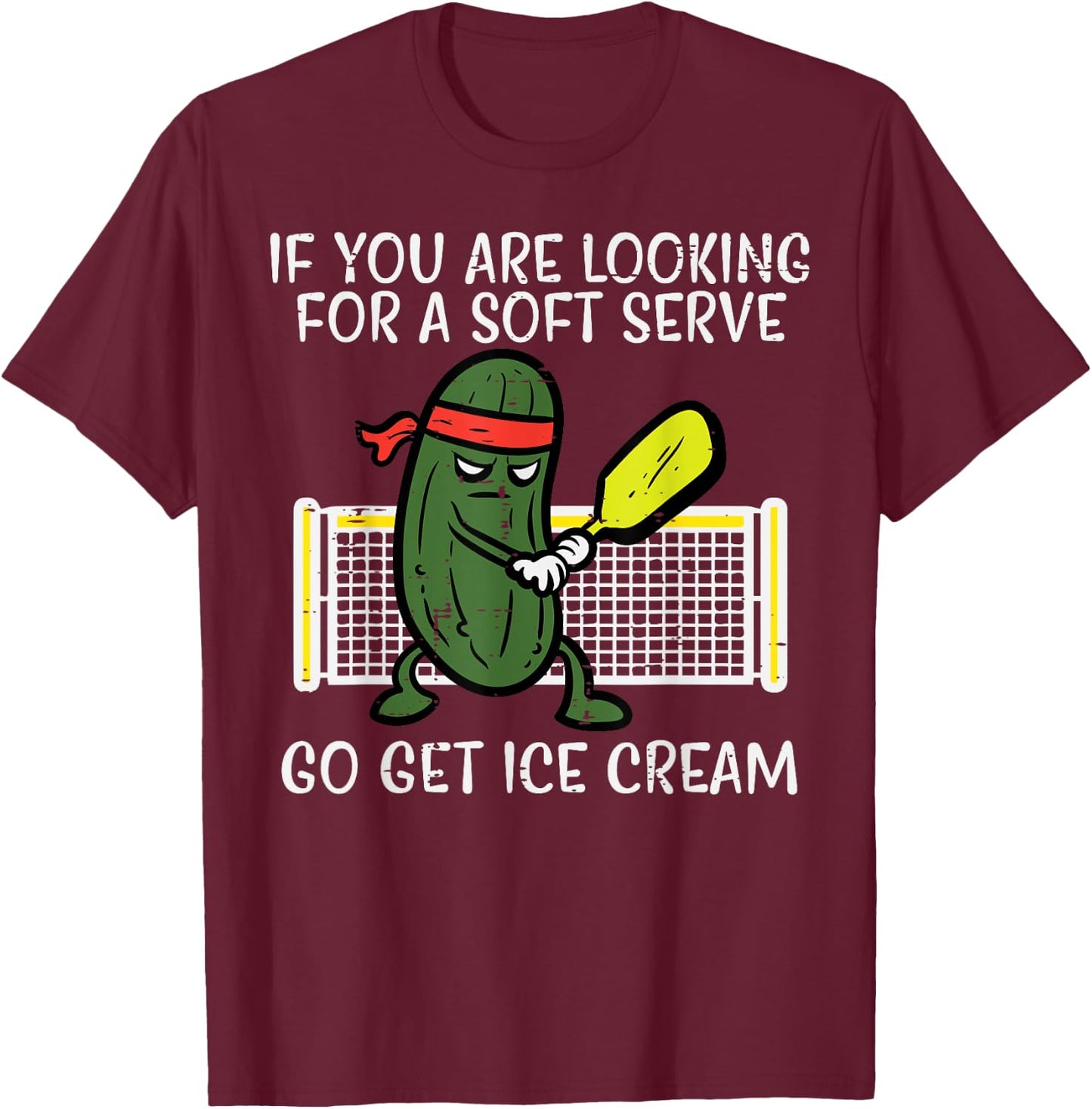 Pickleball Looking For Soft Serve Ice Cream Men Women Kids T-Shirt - T-Shirt | Maroon