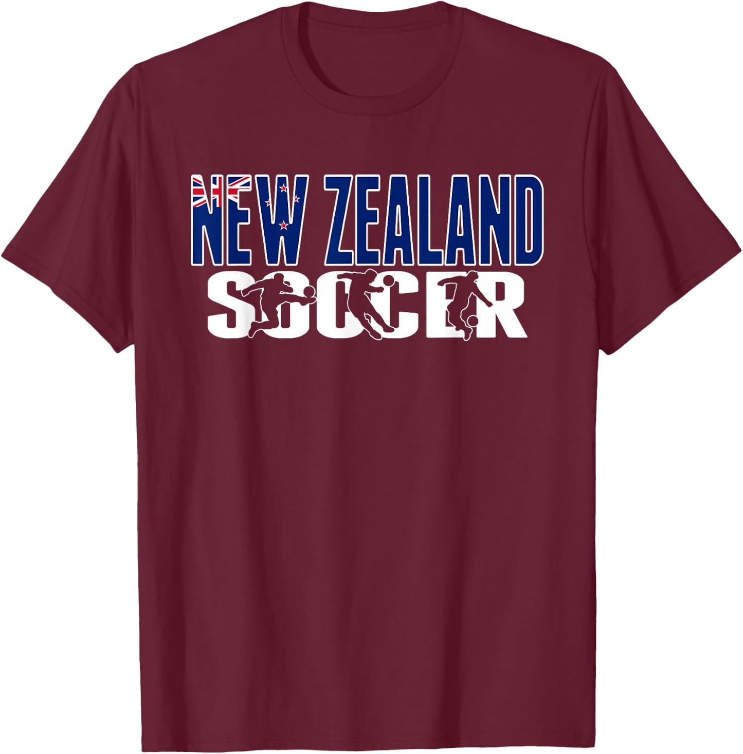 New Zealand Soccer Lovers Jersey - New Zealand Football Fans T-Shirt - T-Shirt | Maroon