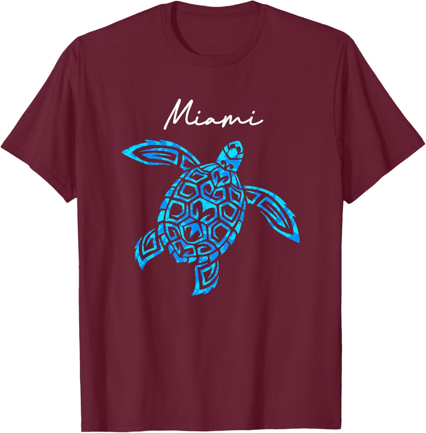 Miami Florida Sea Turtle Beach Vacation Souvenir Boys Girls T-Shirt - T-Shirt | Maroon
