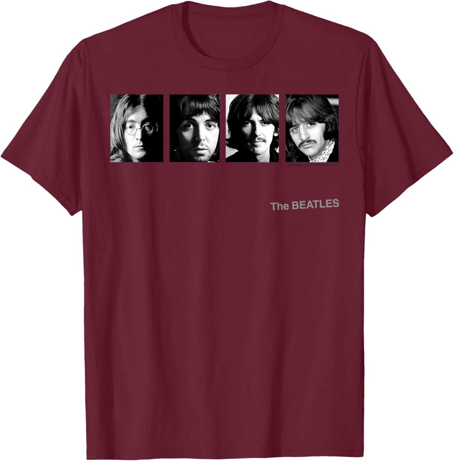 The Beatles Four Faces T-Shirt - T-Shirt | Maroon