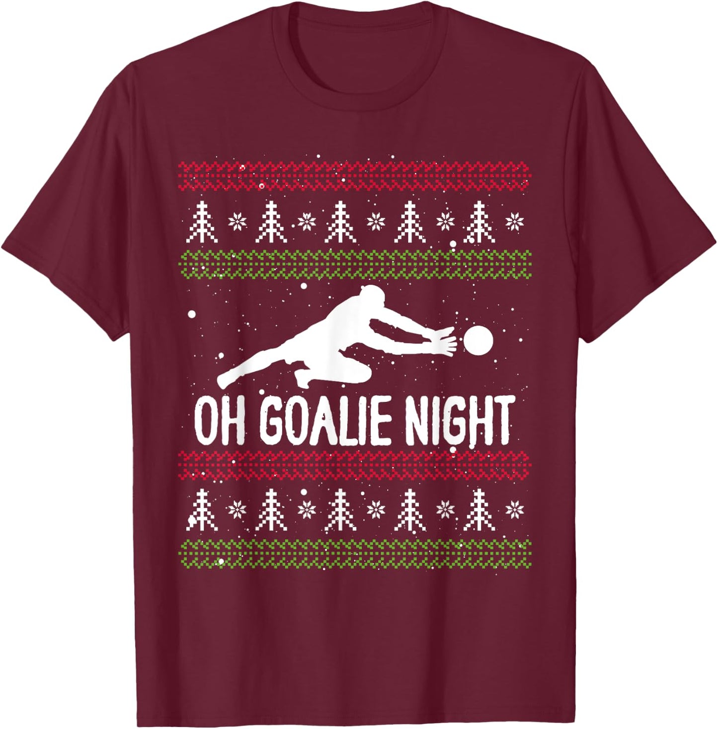 Christmas Soccer Player Xmas Day Goalkeeper Santa Claus T-Shirt - T-Shirt | Maroon
