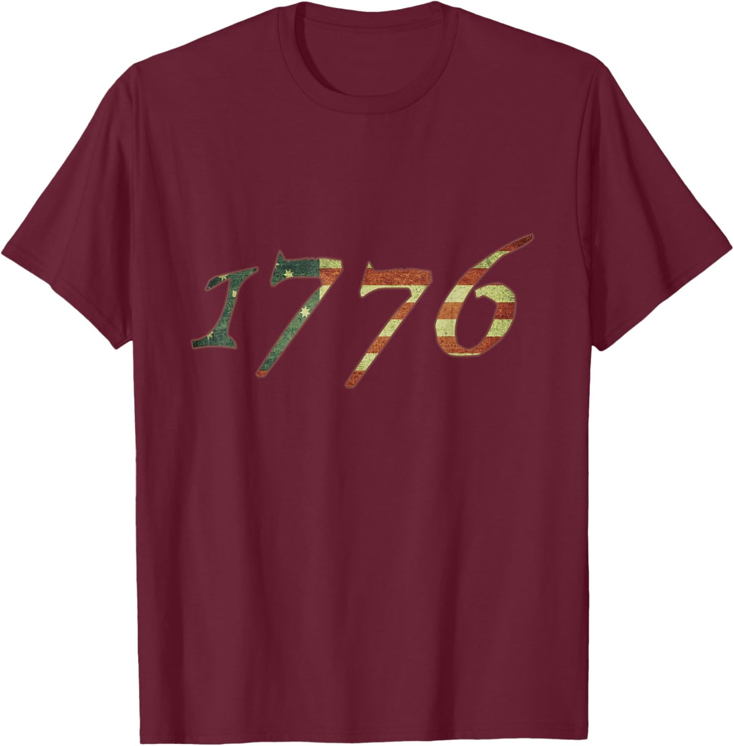 1776 Declaration of Independence US Flag T-Shirt - T-Shirt | Maroon