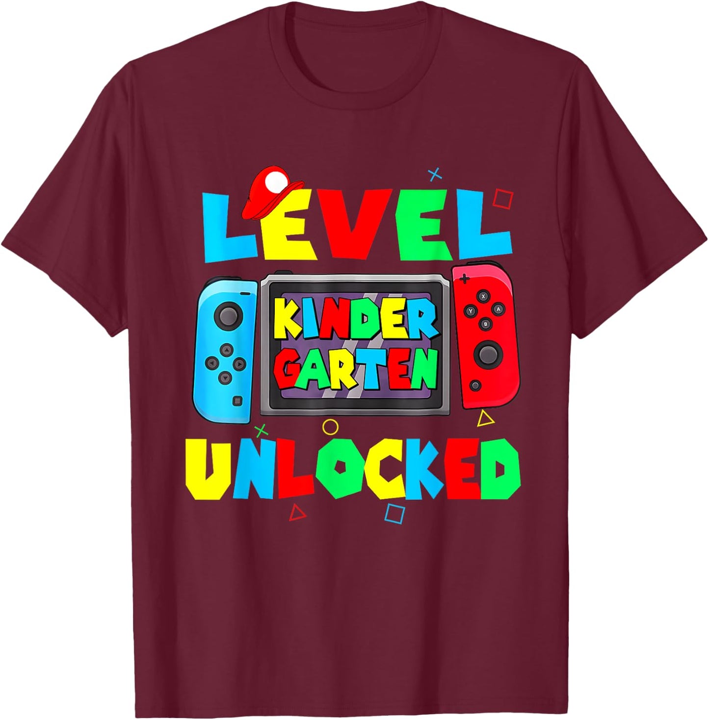 Level Kindergarten unlocked back to school video game Kinder T-Shirt - T-Shirt | Maroon