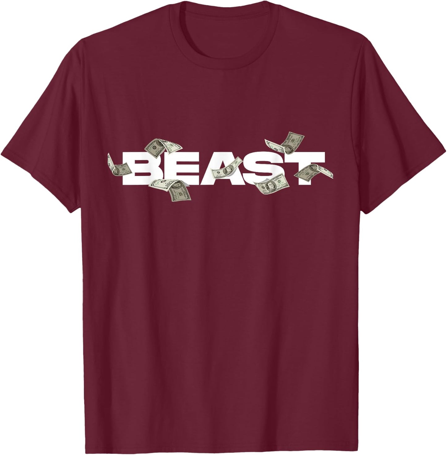 MrBeast Classic Bill , Small, Black T-Shirt - T-Shirt | Maroon
