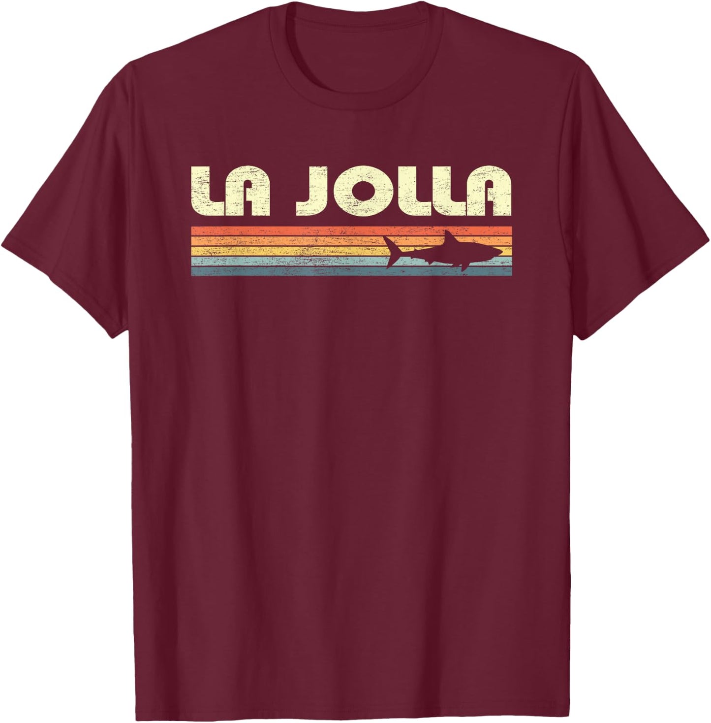 La Jolla California Vintage Shark Souvenir Kids T-Shirt - T-Shirt | Maroon