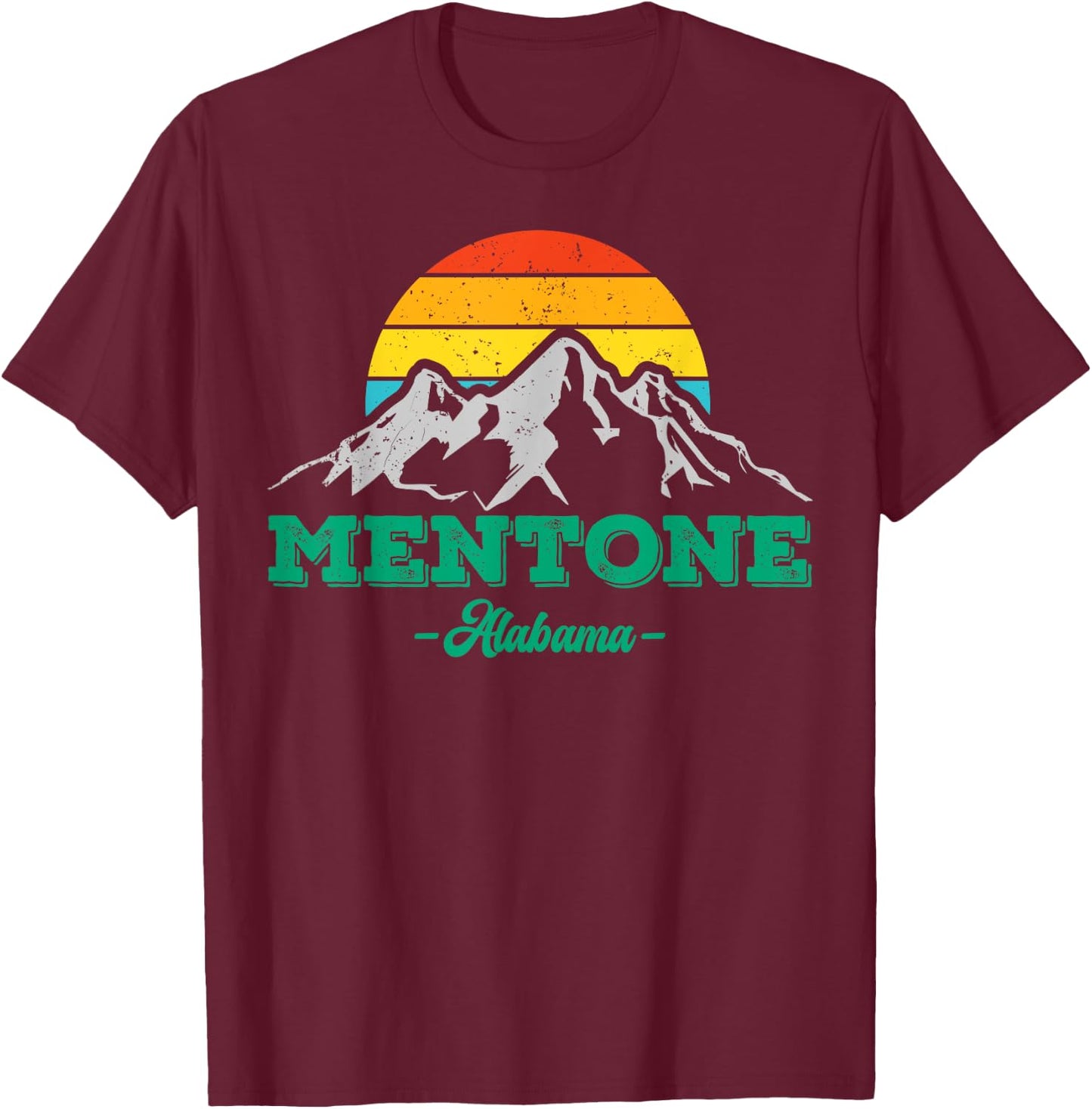 Mentone Alabama Souvenirs Vintage Hiking Mountains Vacation T-Shirt - T-Shirt | Maroon