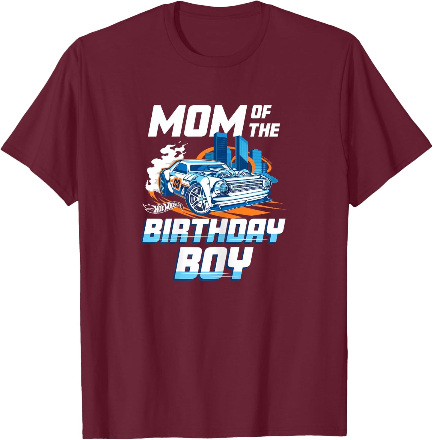 Hot Wheels - Mum of the Birthday Child T-Shirt - T-Shirt | Maroon