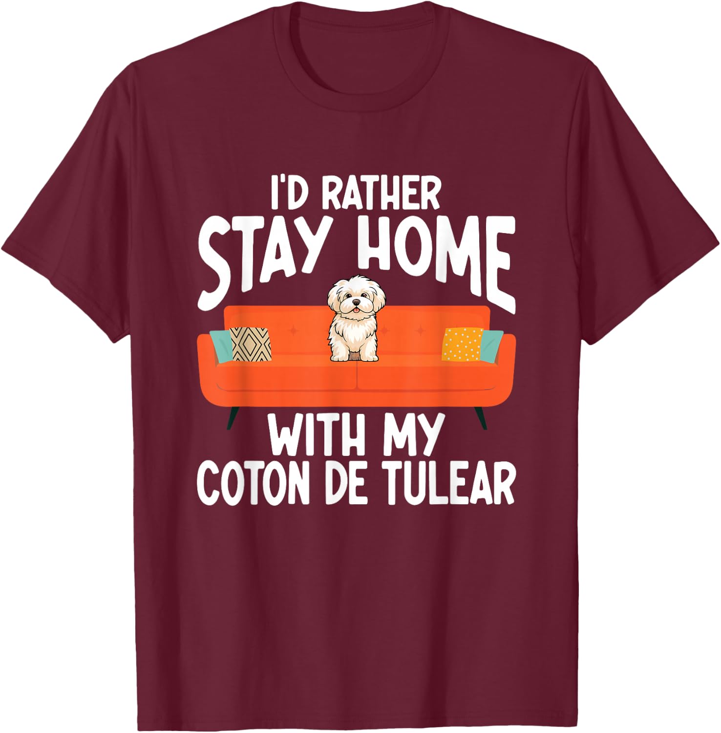 Coton De Tulear Lover Funny Dog Owner Pet Coton De Tulear Women Girls Kids T-Shirt - T-Shirt | Maroon