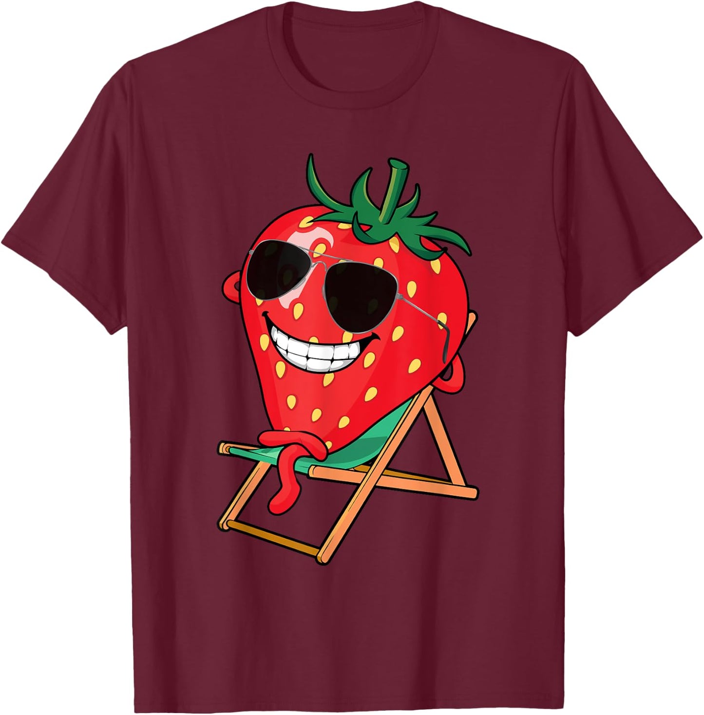 Cute Strawberry Design Women Strawberry Fruit Lover T-Shirt - T-Shirt | Maroon