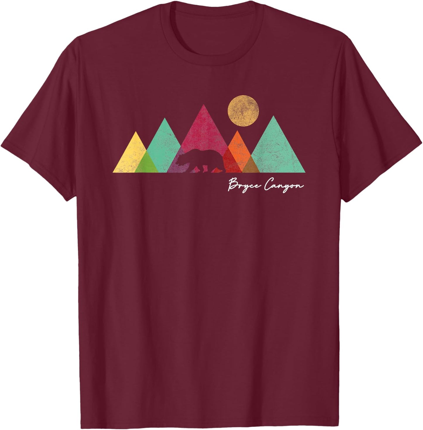 Bryce Canyon National Park Colorful Bear Mountains T-Shirt - T-Shirt | Maroon