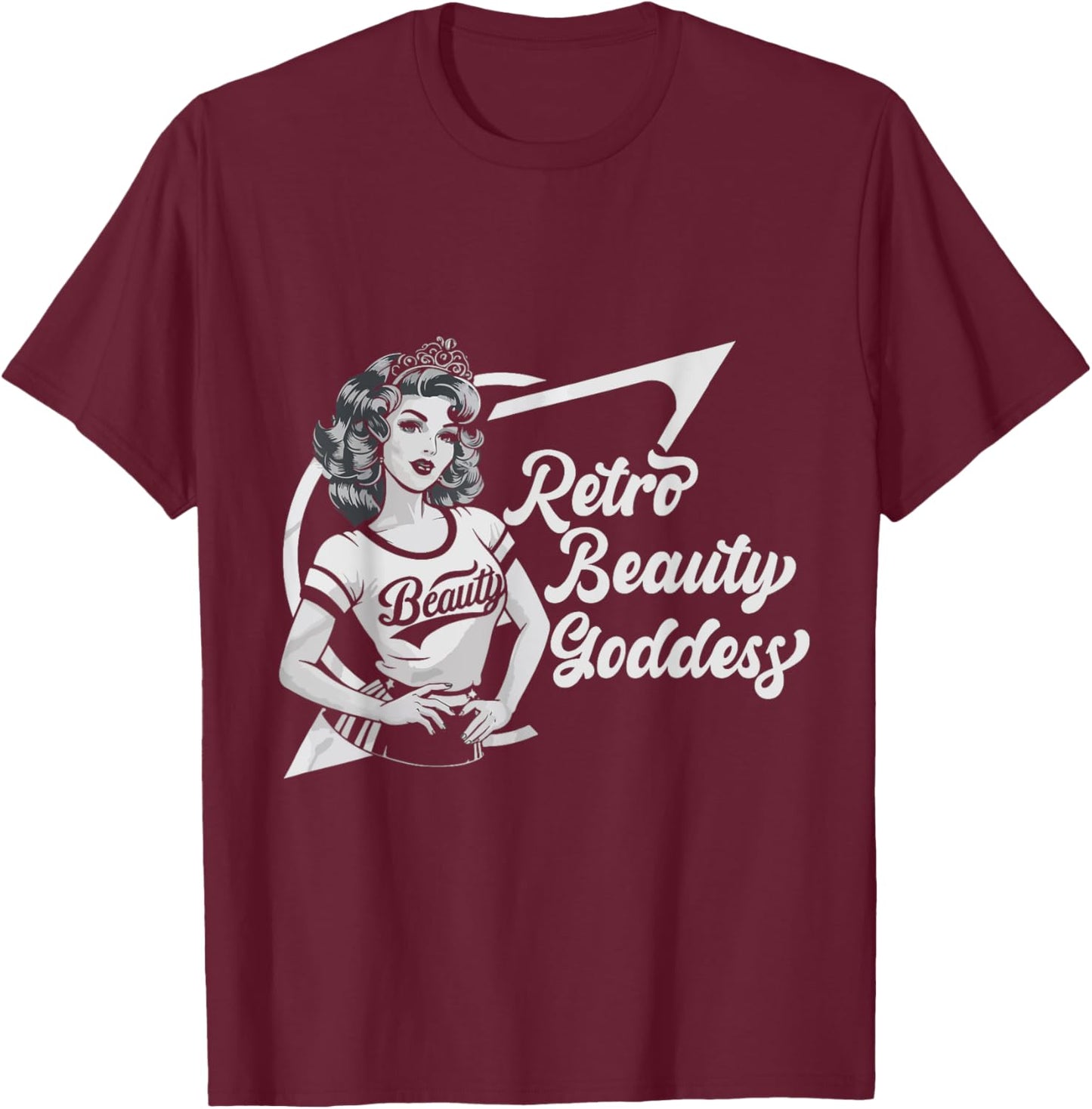 Pinup Girl Beauty Sassy Vintage American Retro Girls T-Shirt - T-Shirt | Maroon