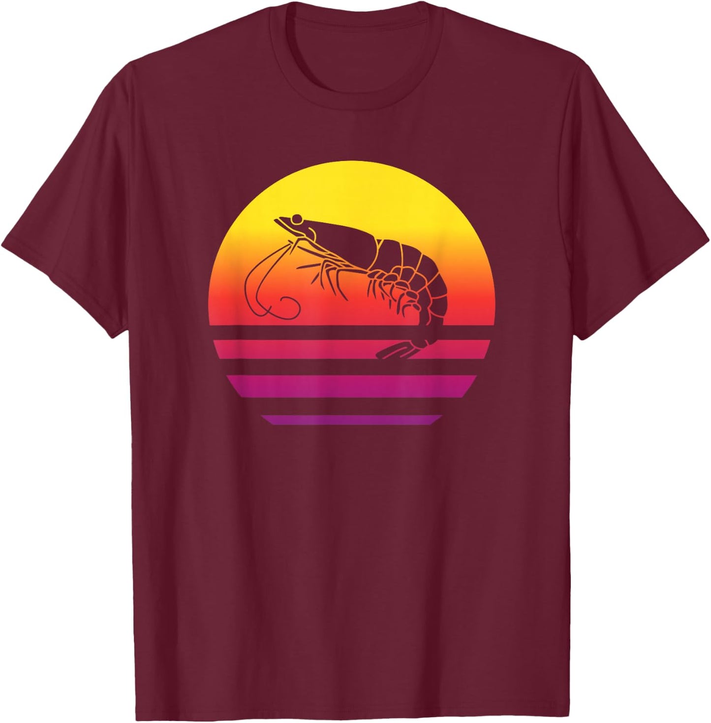 Shrimp Retro Style Vintage T-Shirt - T-Shirt | Maroon