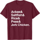 Jamaican Food Dish List - Jamaica Cuisine Helvetica T-Shirt - T-Shirt | Maroon