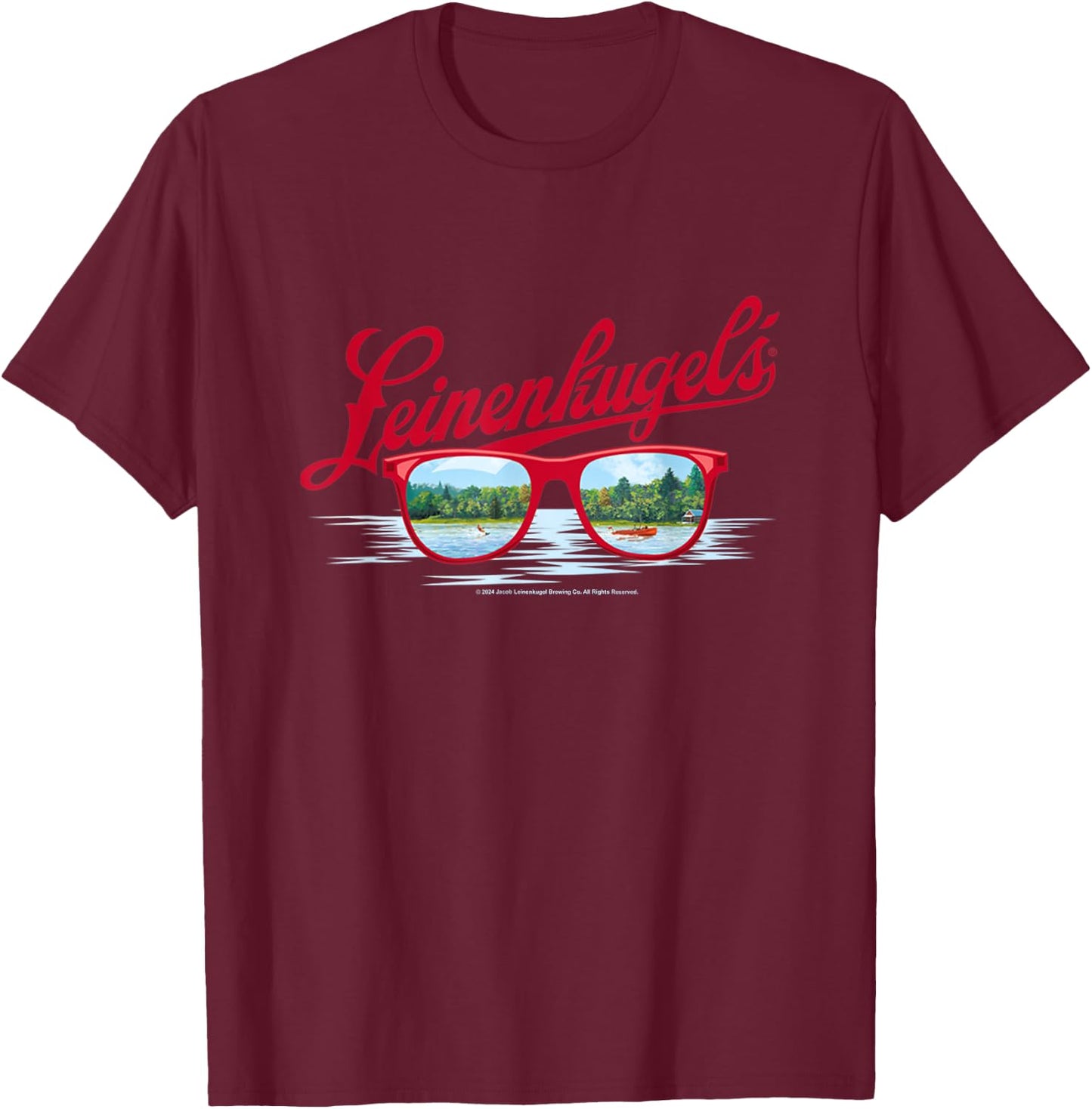 Coors Brewing Company Leinenkugel's Landscape Sunglasses T-Shirt - T-Shirt | Maroon