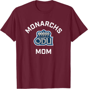 Campus Lab Old Dominion University ODU Monarchs Arched Mom - Blue, Small, -Adult, Short Sleeve, College Team T-Shirt - T-Shirt | Maroon