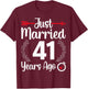 Just Married 41 Years Ago - Husband Wife 41th Anniversary T-Shirt - T-Shirt | Maroon
