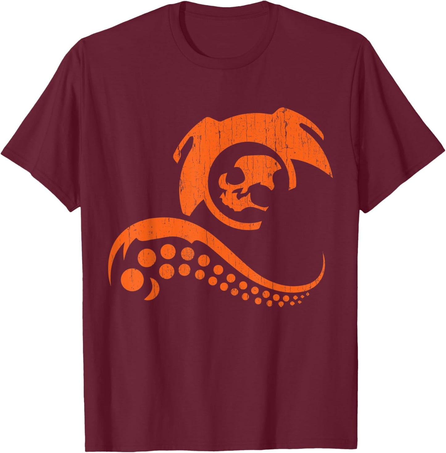 Halloween Octopus Kraken Deepsea Diver Pumpkin JackOLantern T-Shirt - T-Shirt | Maroon