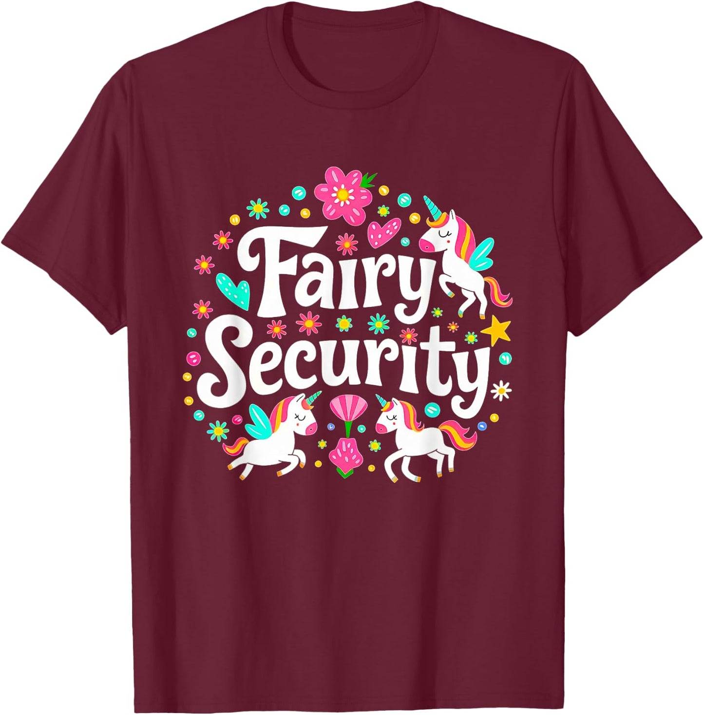 Fairy Security Unicorn Halloween Costume Adult Mom Dad T-Shirt - T-Shirt | Maroon