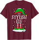 The Stylish Elf Christmas Family Matching Xmas Group Funny T-Shirt - T-Shirt | Maroon