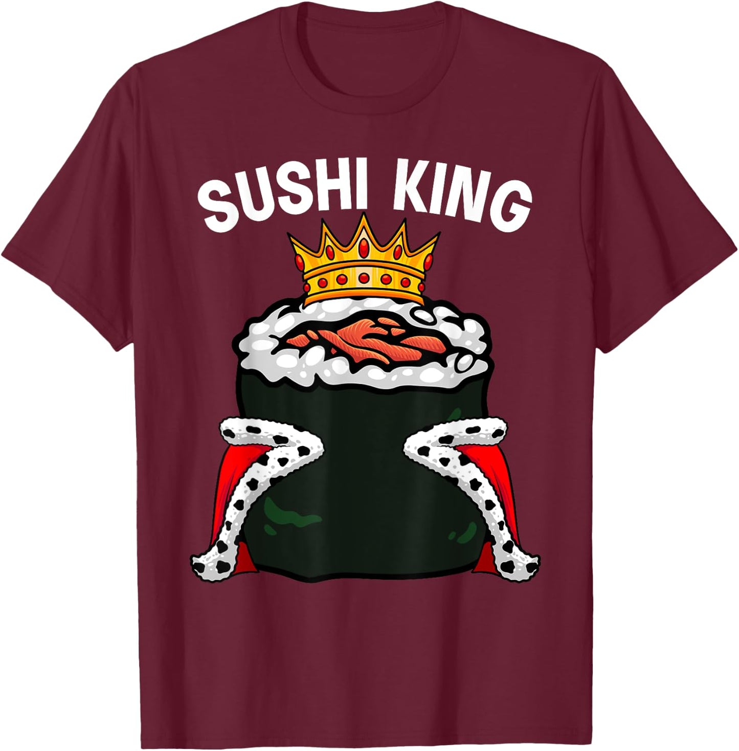 Cool Sushi Art Boys Kids Japanese Food Sushi Lover T-Shirt - T-Shirt | Maroon