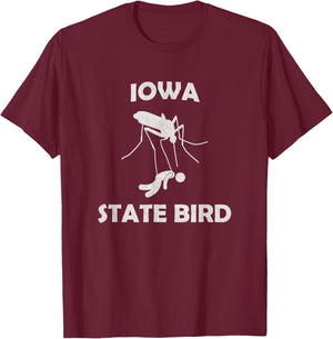 Iowa Mosquito State Bird Funny Outdoors Camping T-Shirt - T-Shirt | Maroon