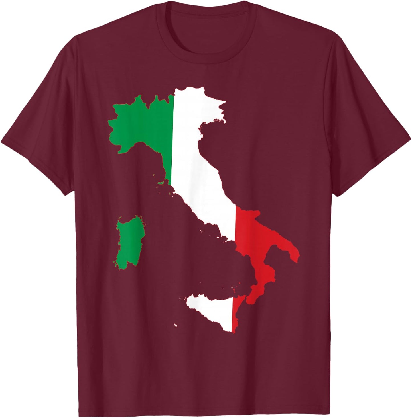 Italy Flag Heart Heartbeat for Italy Men Women Kids T-Shirt - T-Shirt | Maroon