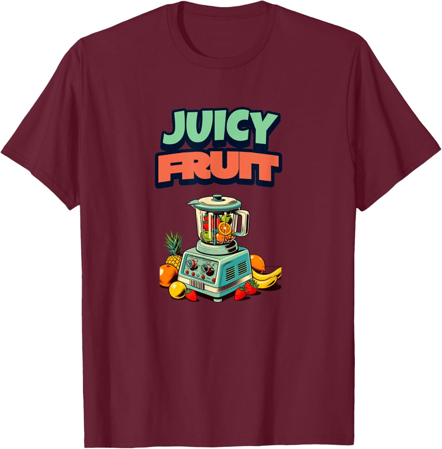 Juicy Fruit Retro Smoothie Eat Clean Funny Healthy Food T-Shirt - T-Shirt | Maroon