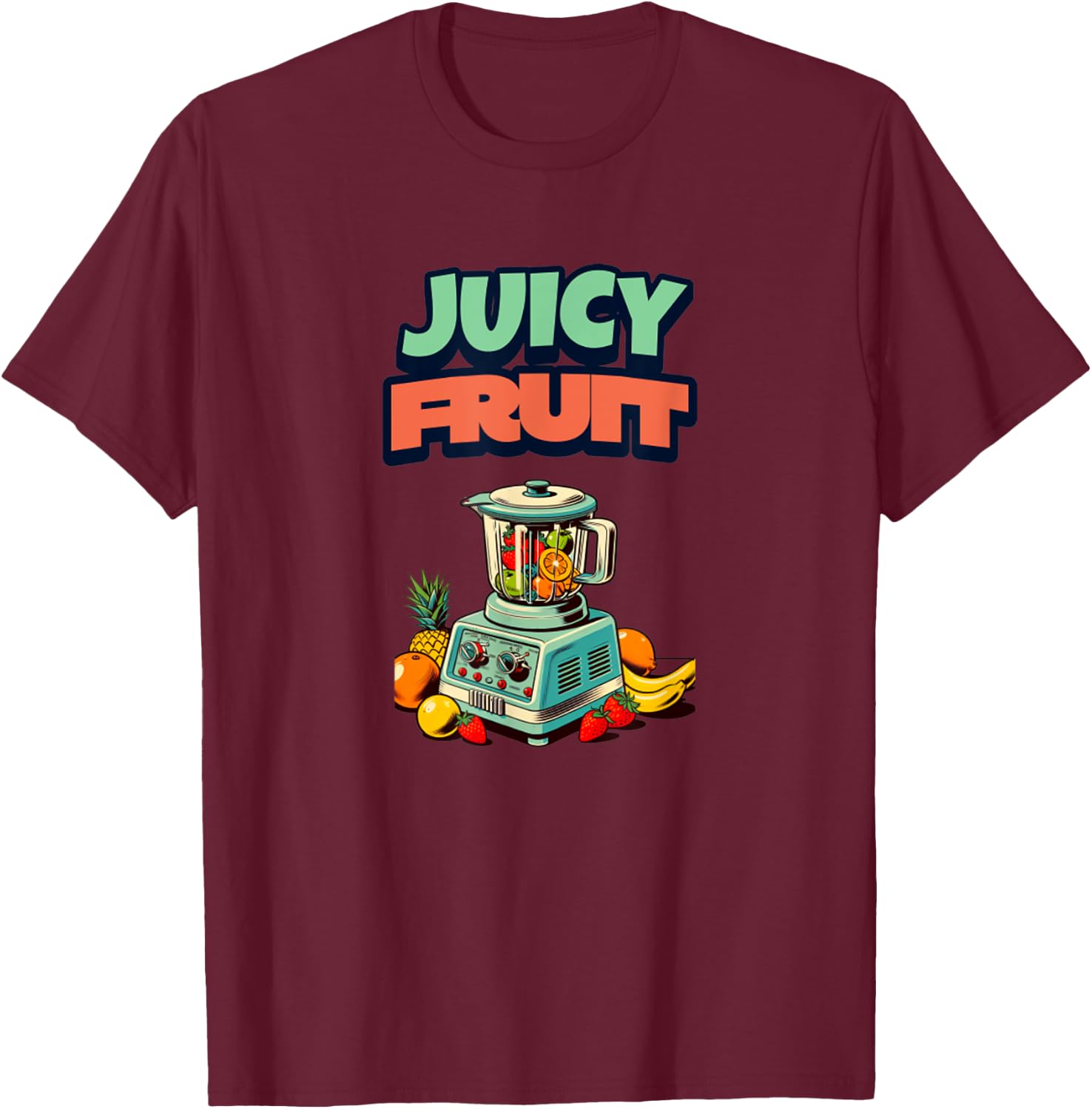 Juicy Fruit Retro Smoothie Eat Clean Funny Healthy Food T-Shirt - T-Shirt | Maroon