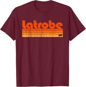Latrobe, Pennsylvania Retro 80s Style T-Shirt - T-Shirt | Maroon