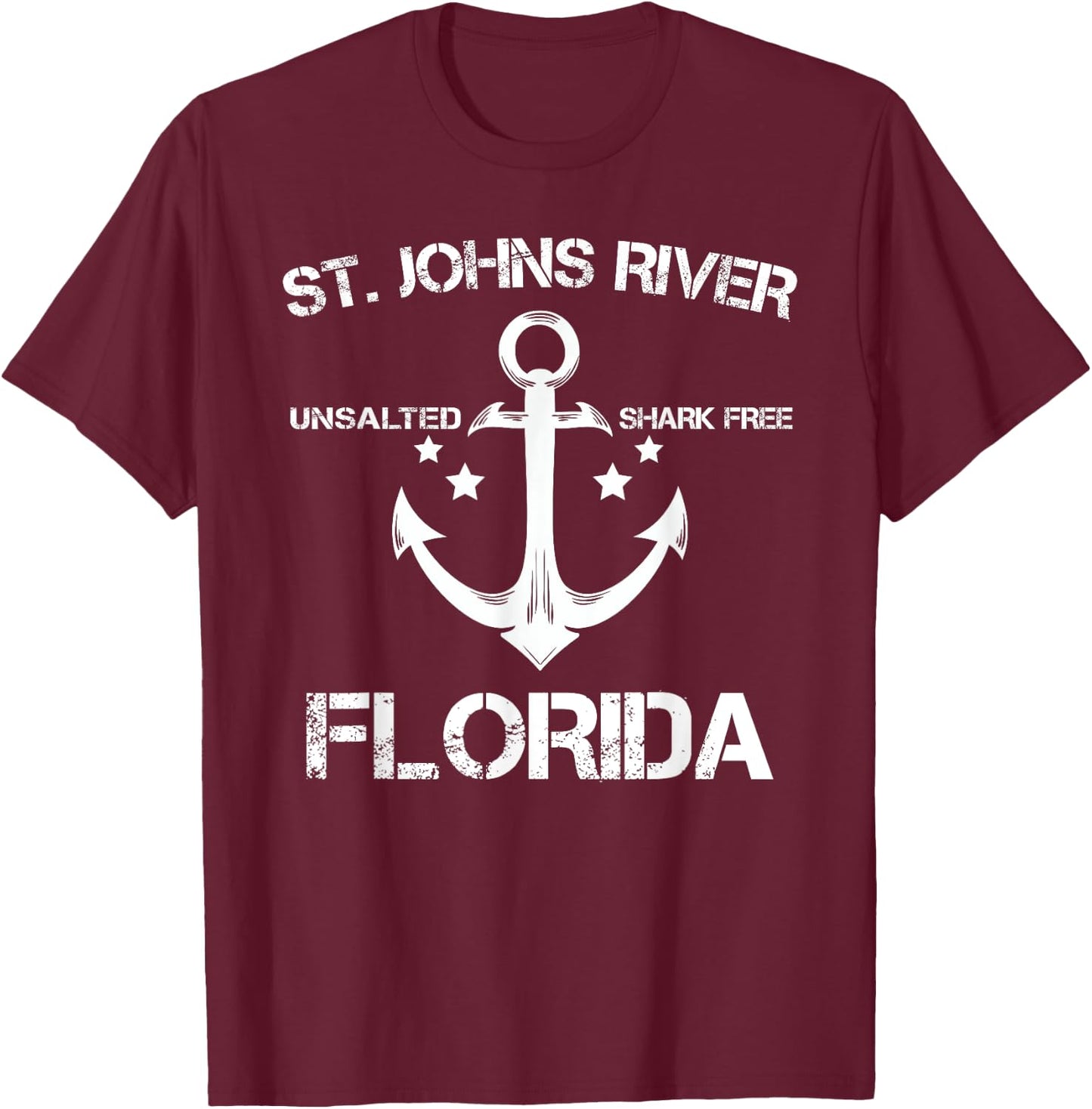 ST. JOHNS RIVER FLORIDA Funny Fishing Camping Summer Gift Men Women Girls Kids T-Shirt - T-Shirt | Maroon