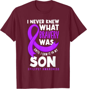 Son Mom Dad Epilepsy Support Epilepsy Awareness T-Shirt - T-Shirt | Maroon