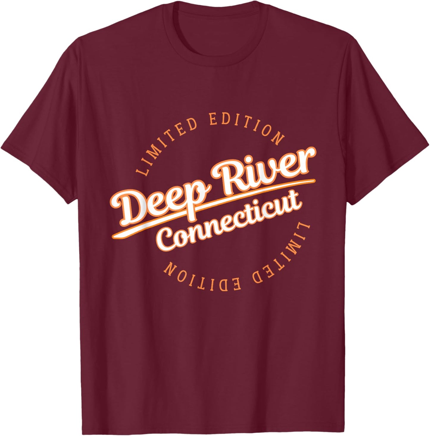 Retro Athletic Deep River CT Apparel T-Shirt - T-Shirt | Maroon