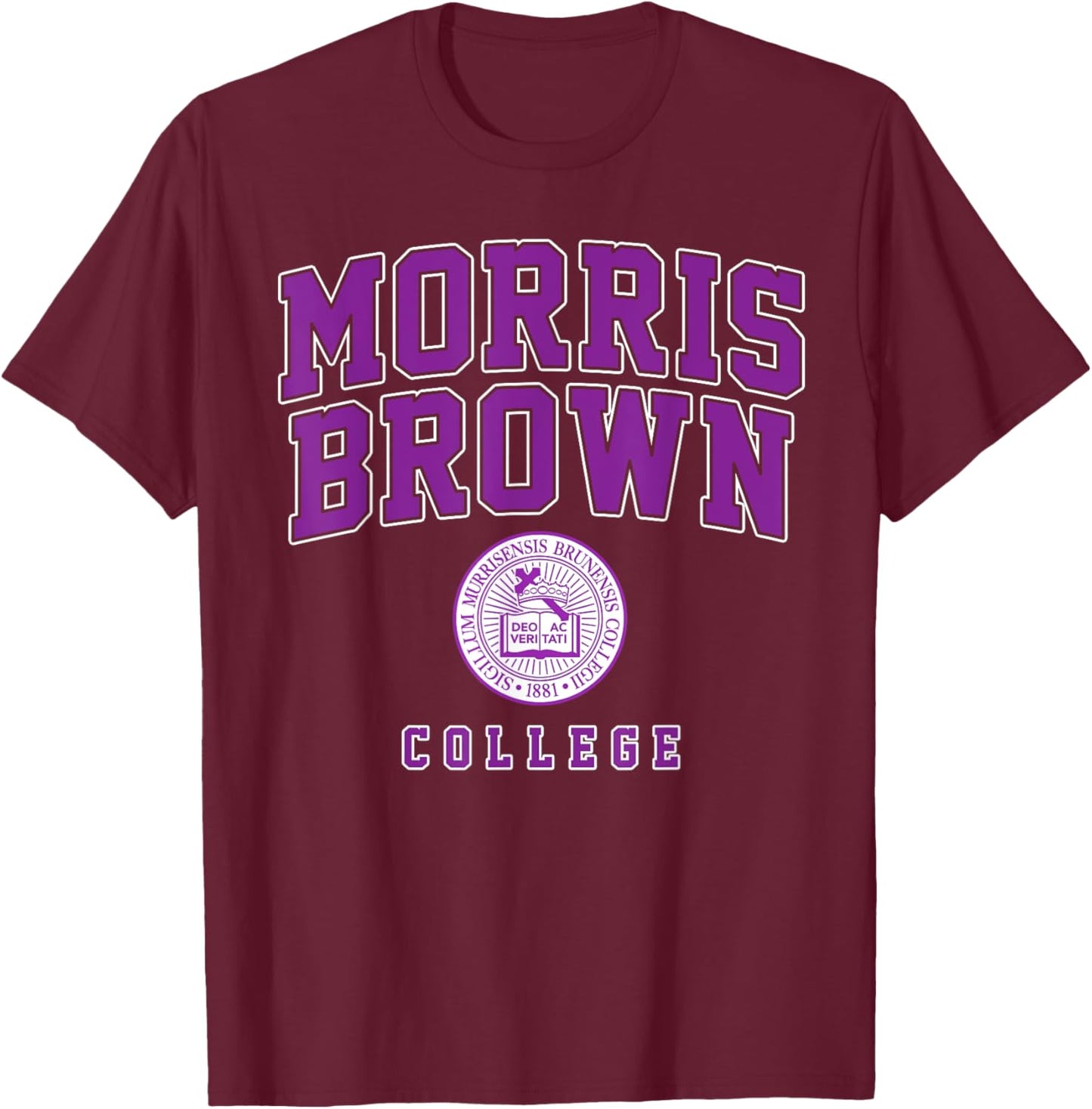 Morris Brown College Arch Vintage Sports Design Men Women T-Shirt - T-Shirt | Maroon